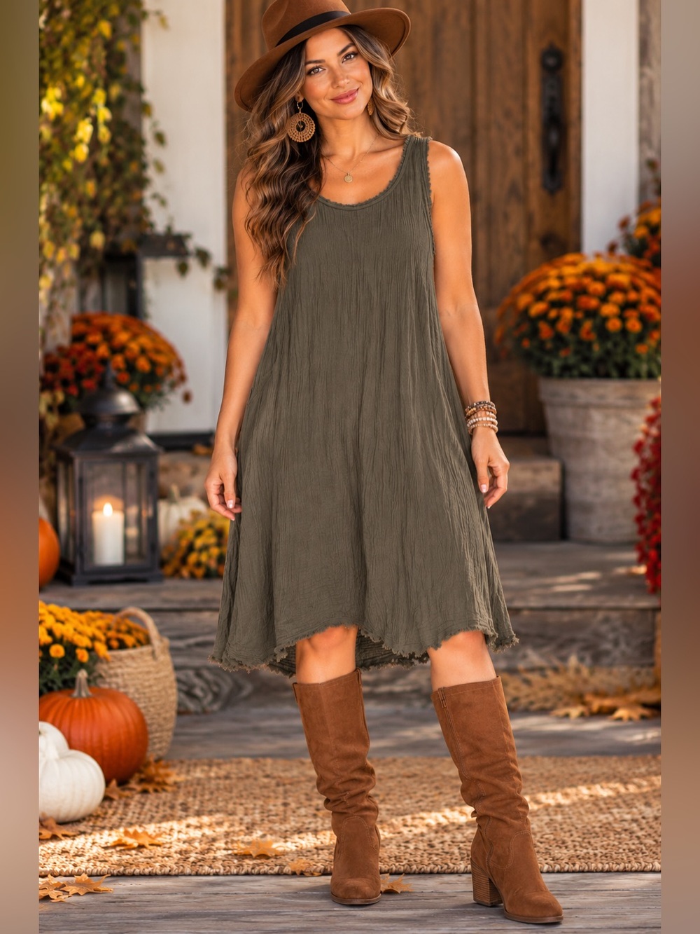 Eileen Fisher Organic Cotton Gauze Midi Dress – Size Small
